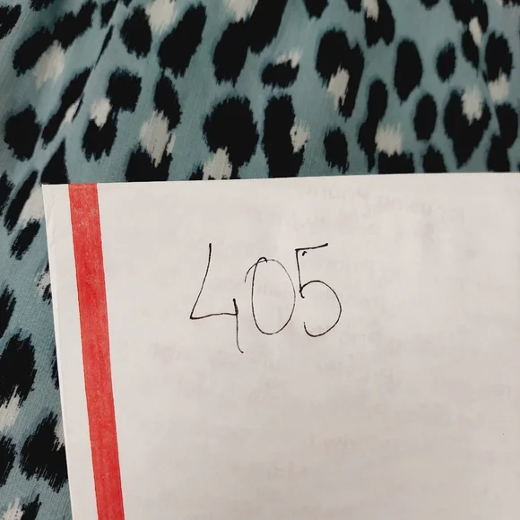 New LOFT Blue Leopard Print Long Sleeve V-Neck Midi Dress P 405 - Picture 10 of 10